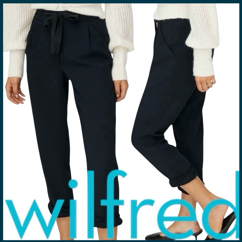 Aritzia Wilfred Black Allant Crop Tie Waist Pant (2)